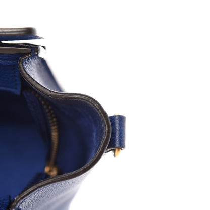 Celine Drummed Calfskin Nano Luggage Indigo 9 of 15
