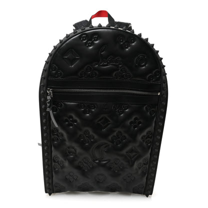 Christian Louboutin Calfskin Embossed Backparis Spiked Backpack Black 1 of 10