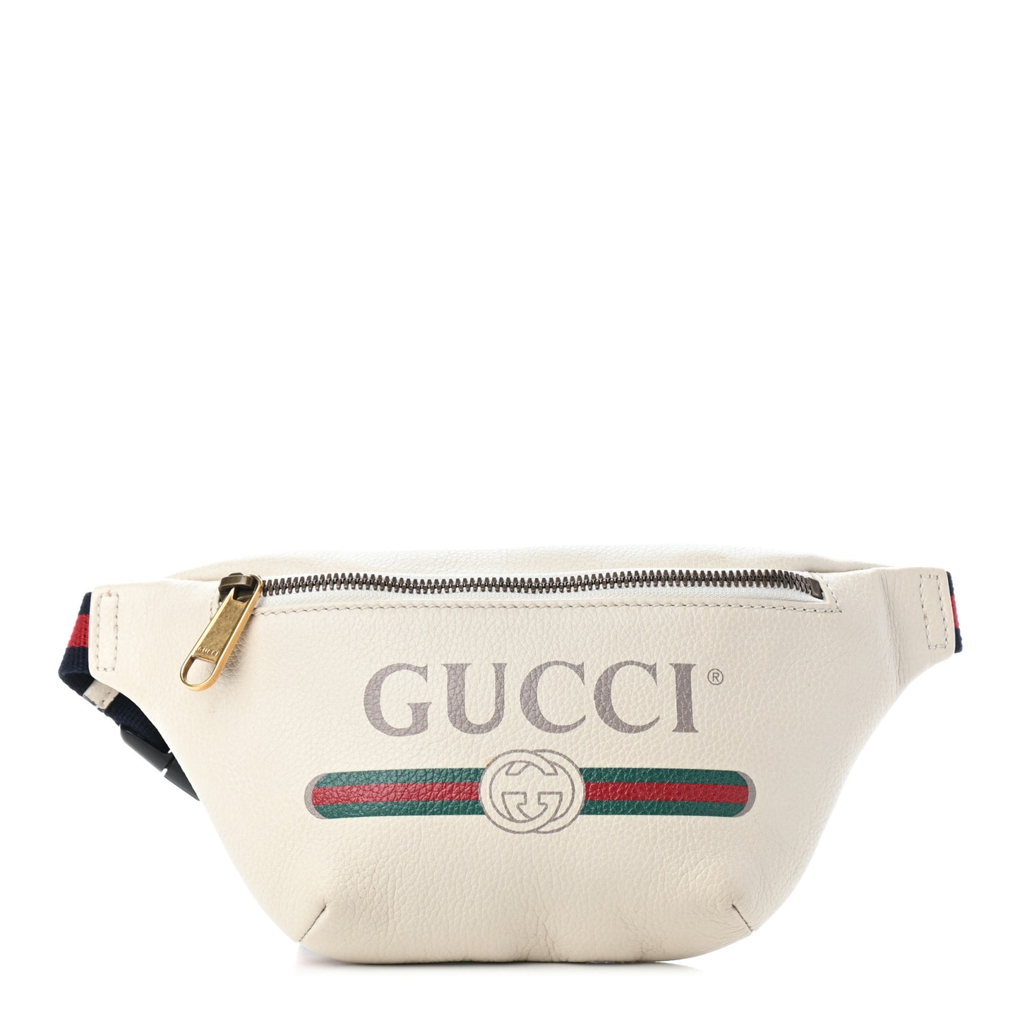 Grained Calfskin Small Logo Belt Bag White