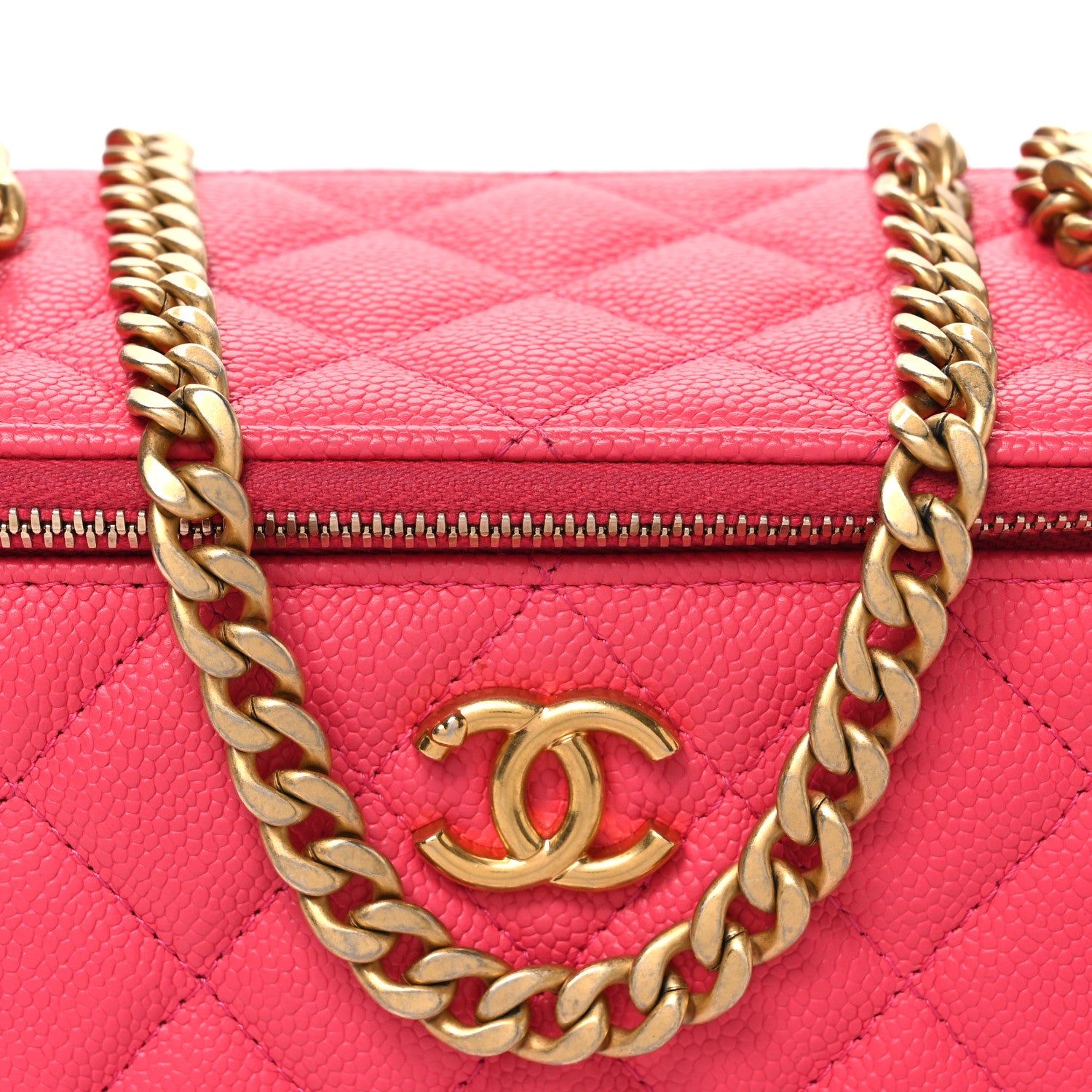Chanel Caviar Quilted Sweetheart Vanity Case Pink 8 of 10