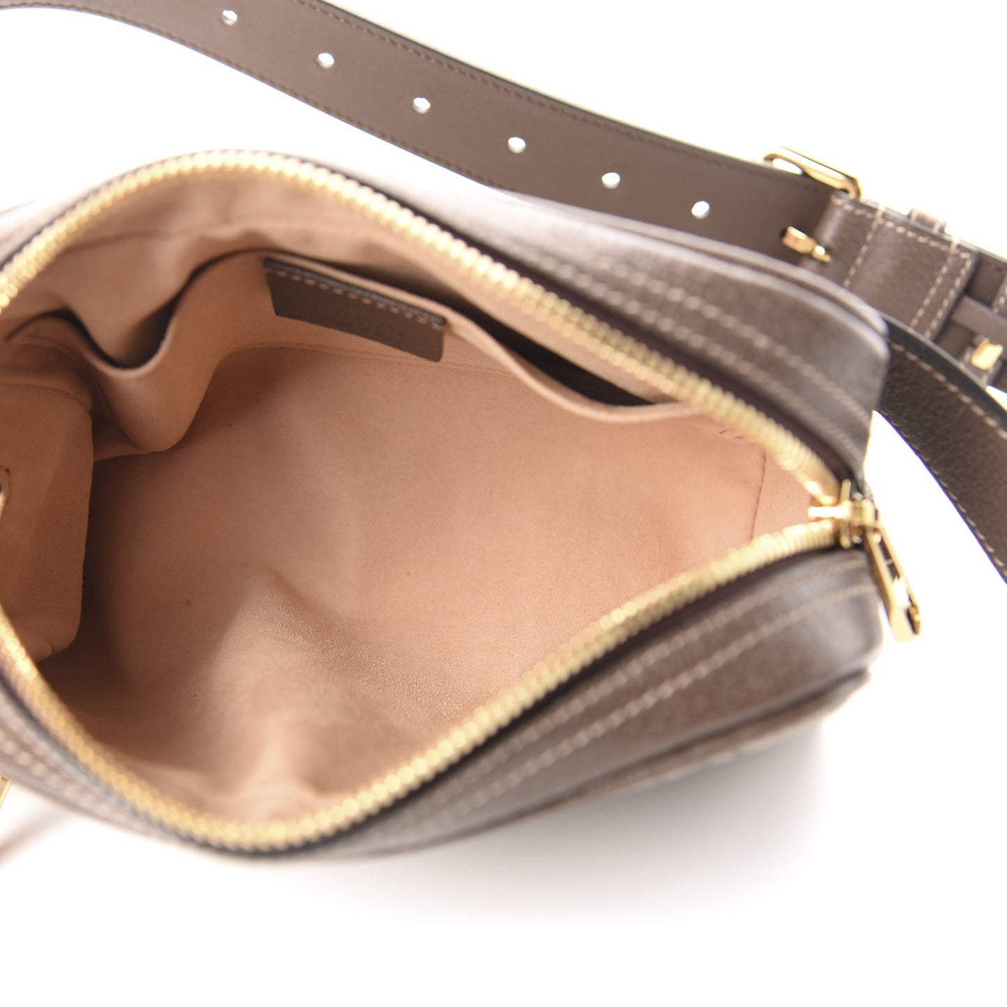 GG Supreme Monogram Web Small Ophidia Belt Bag 75 30 Dark Brown