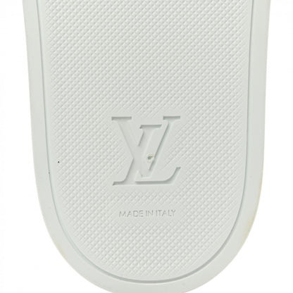 Louis Vuitton Metallic Rubber Embossed Monogram Mens Waterfront Mules 10 Blue 6 of 8