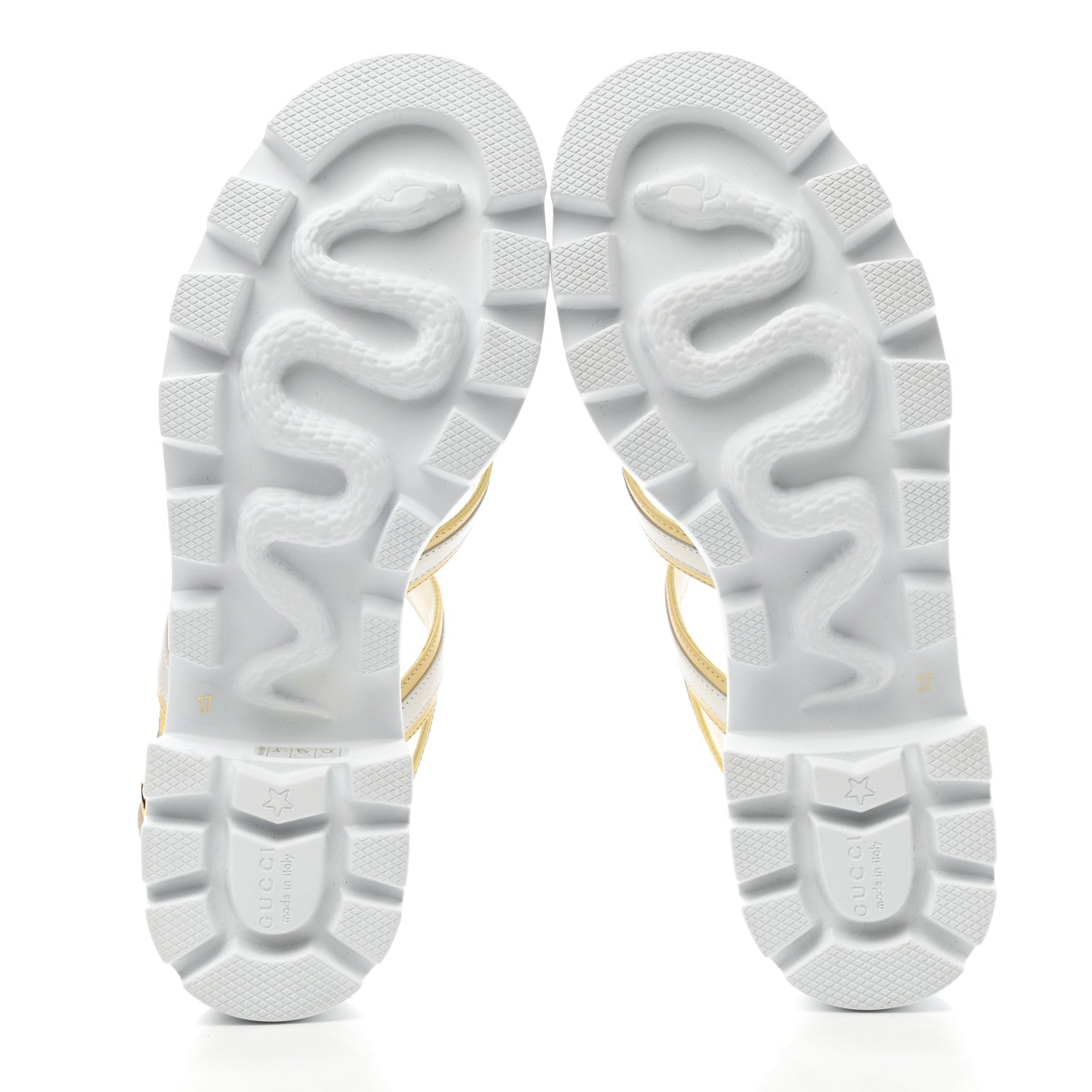 Gucci Nappa Platform Lug Sole Sandals 37 White Butter 4 of 9