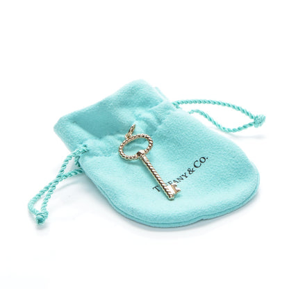 Tiffany 18K Rose Gold Twist Oval Key Pendant Necklace 4 of 4