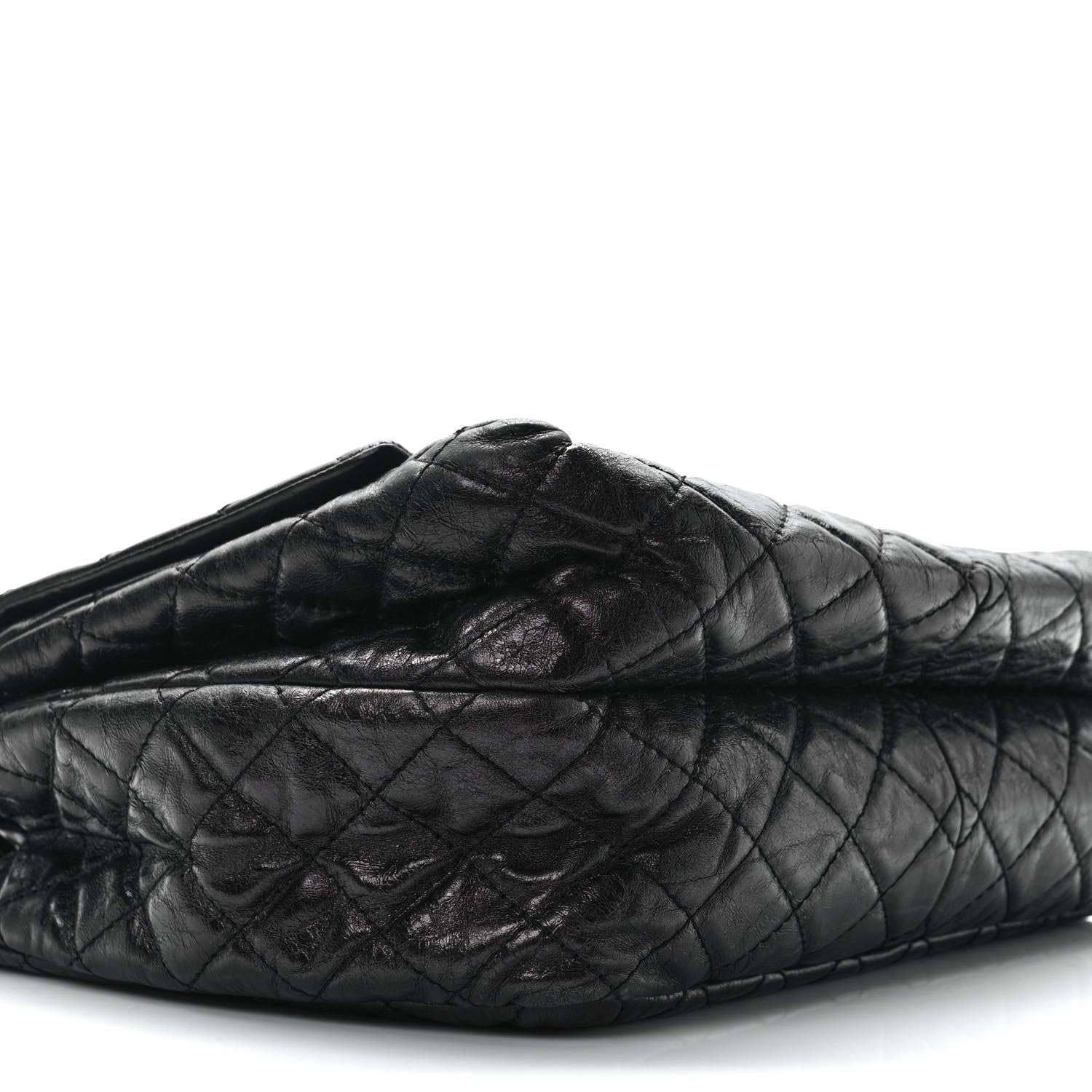 Chanel Metallic Aged Calfskin Quilted Reissue 2.55 Accordion Flap Black 8 of 9