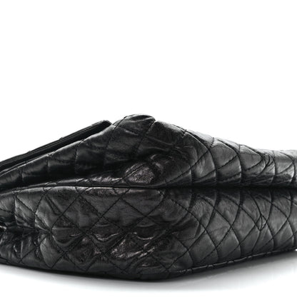 Chanel Metallic Aged Calfskin Quilted Reissue 2.55 Accordion Flap Black 8 of 9