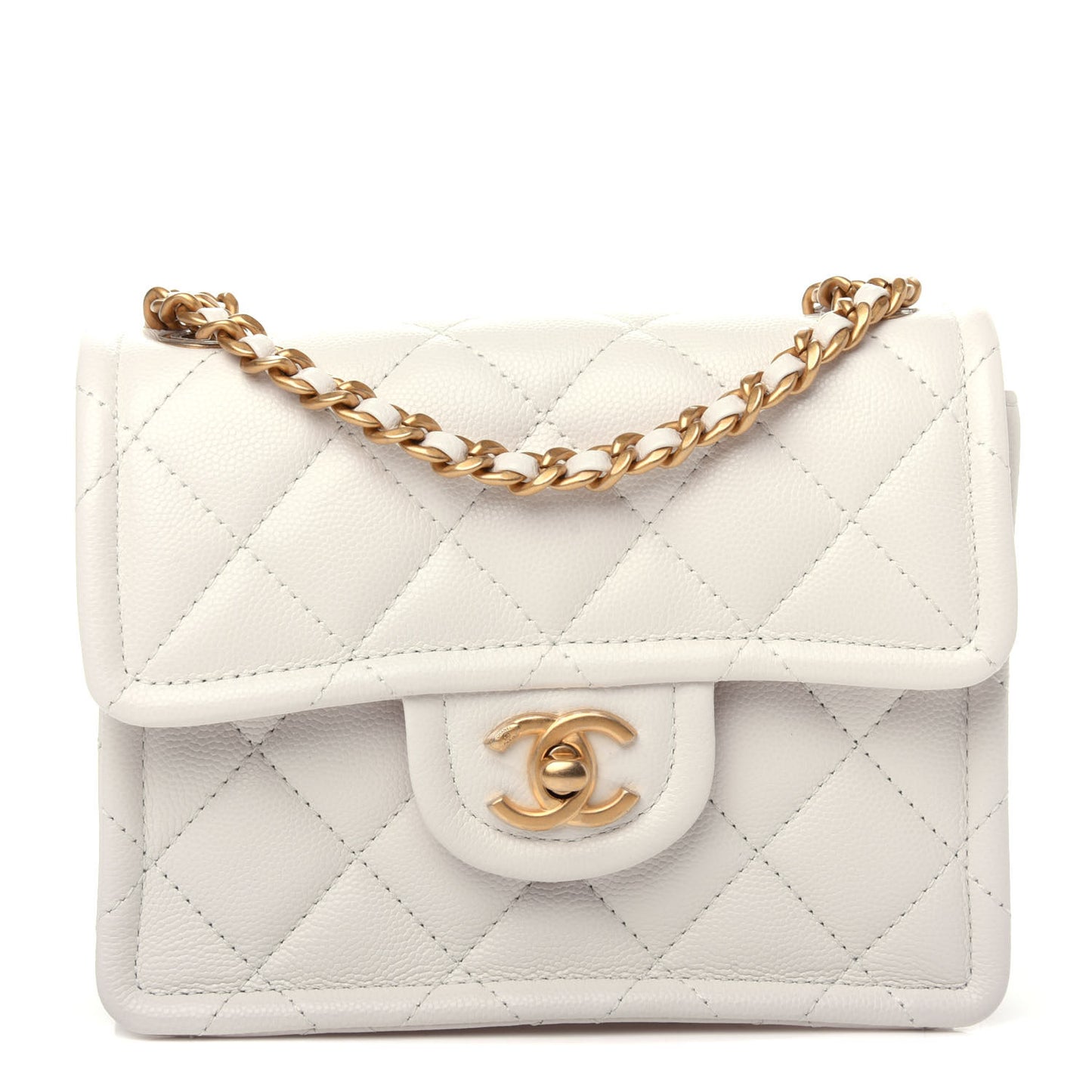 Caviar Quilted Mini Sweet Classic Flap White