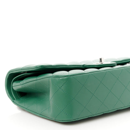 Chanel Lambskin Quilted Medium Double Flap Green 10 of 12