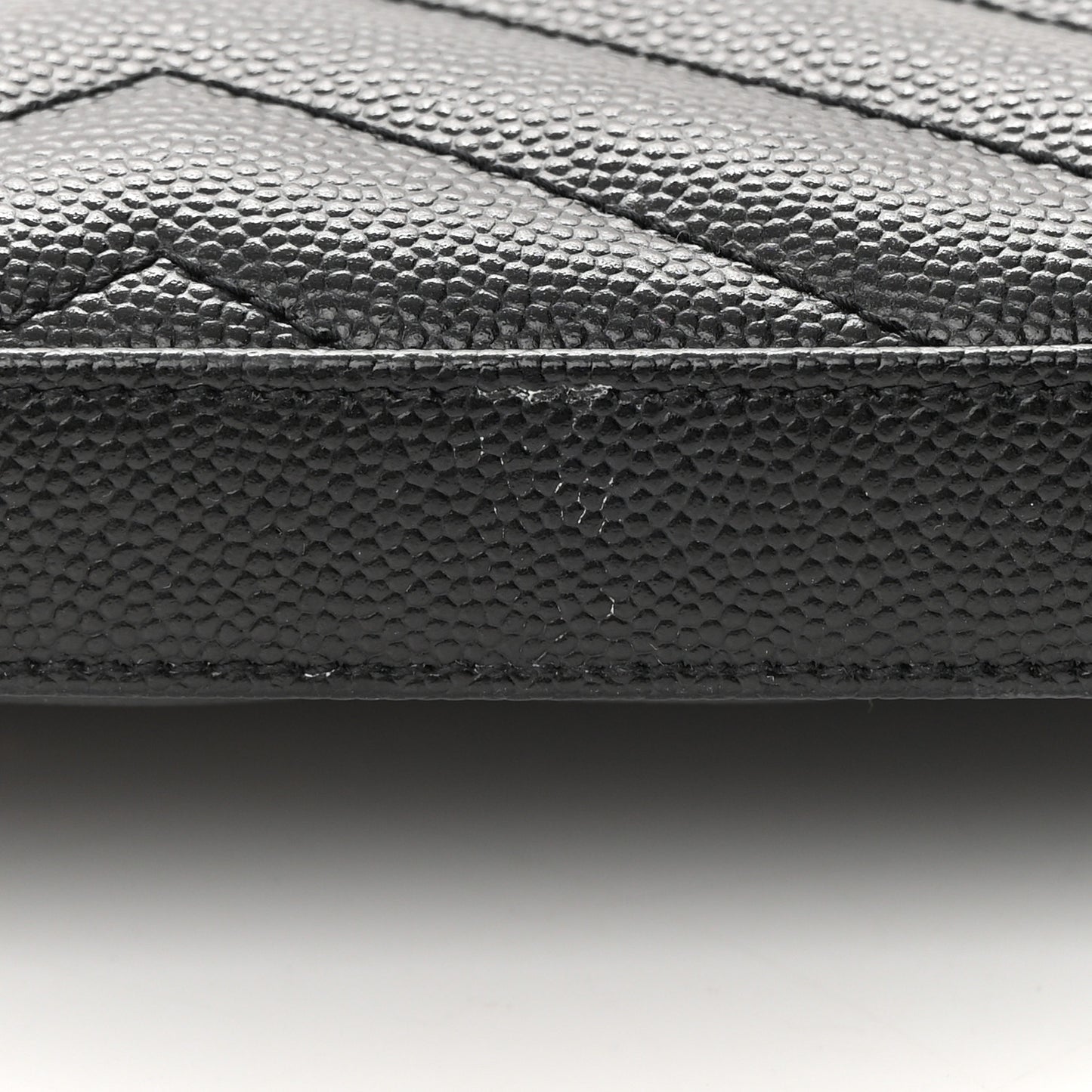Grain De Poudre Matelasse Chevron Monogram Chain Wallet Black