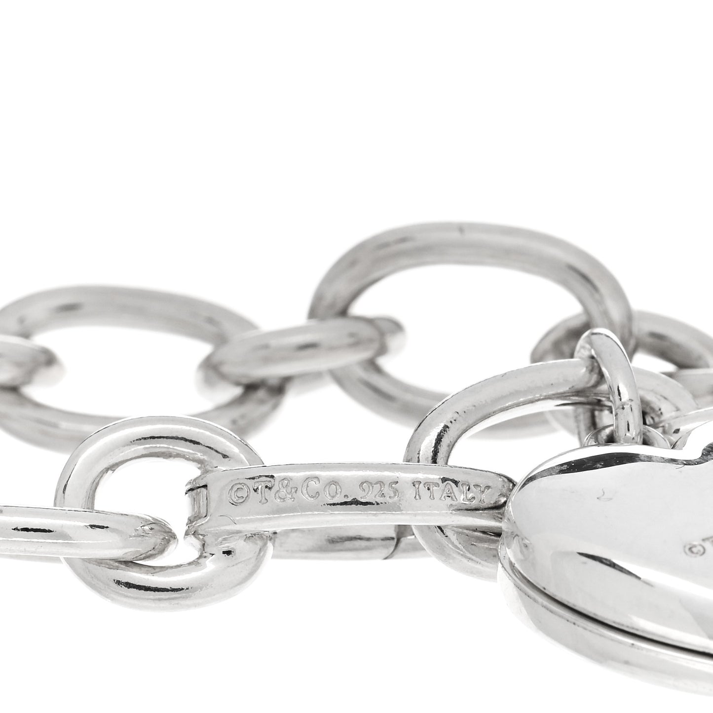 Sterling Silver Heart Locket Charm Bracelet