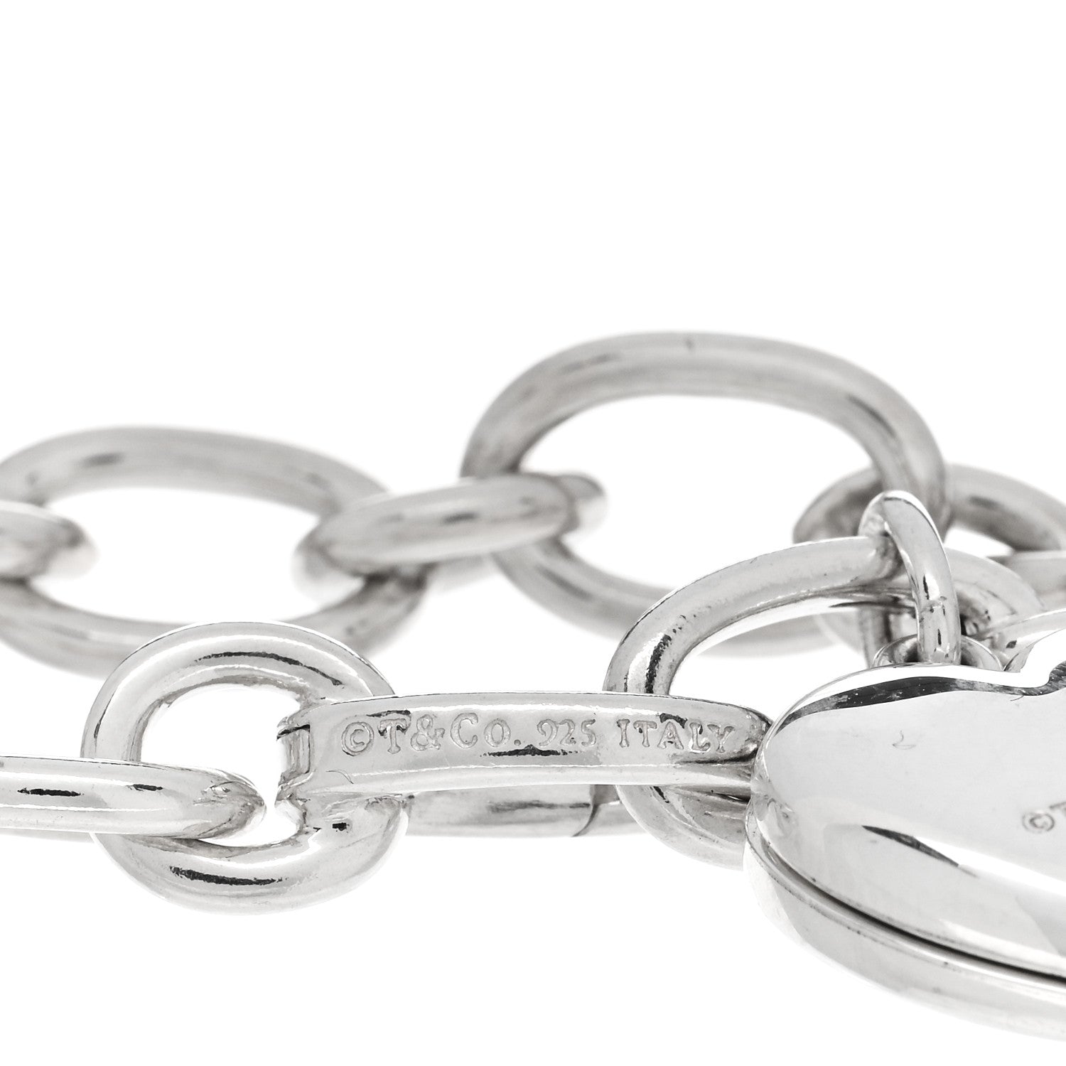 Tiffany Sterling Silver Heart Locket Charm Bracelet 5 of 5