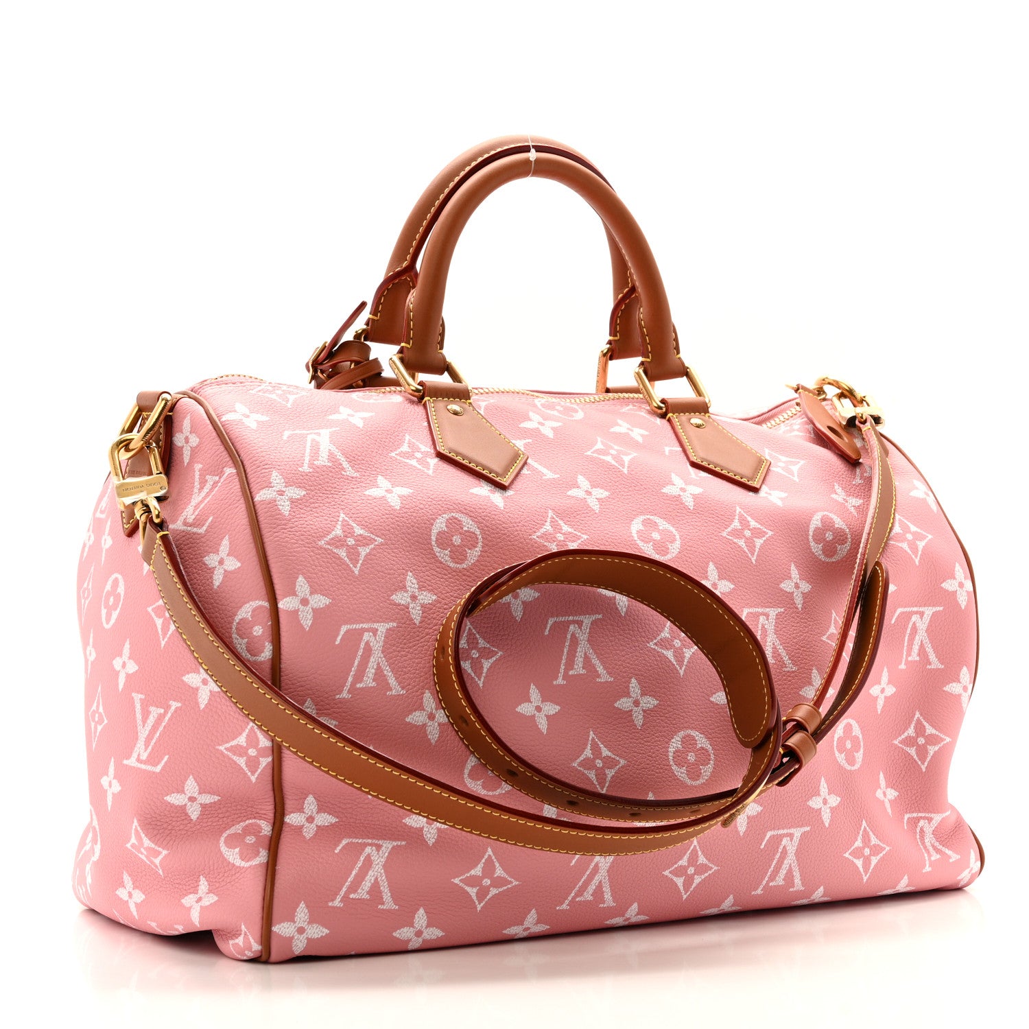 Louis Vuitton Calfskin Monogram Speedy P9 Bandouliere 40 Pink Sakura 3 of 15