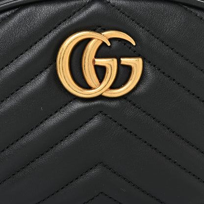 Gucci Calfskin Matelasse GG Marmont Belt Bag 85 34 Black 7 of 12