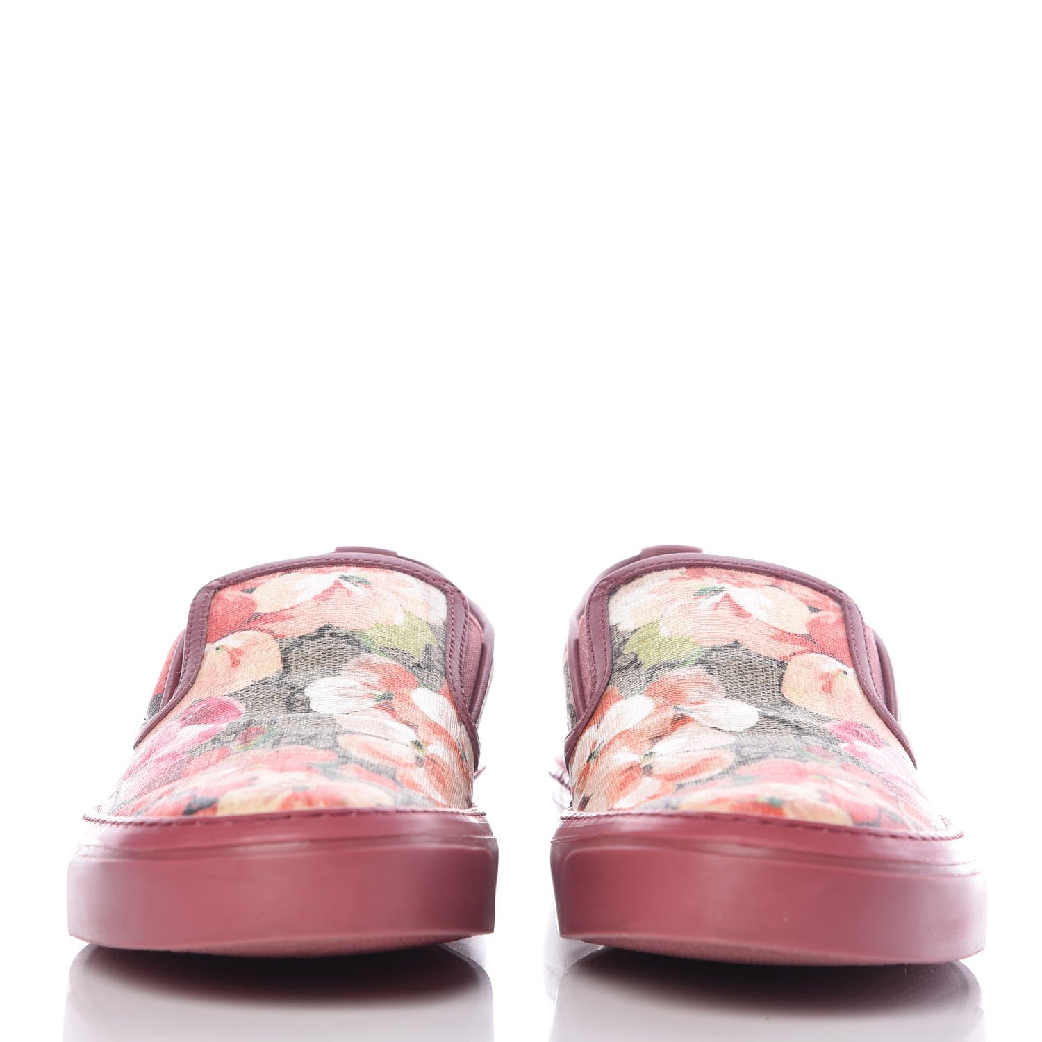Gucci GG Supreme Monogram Blooms Womens Slip On Sneakers 37 Beige Multicolor Dry Rose 3 of 9