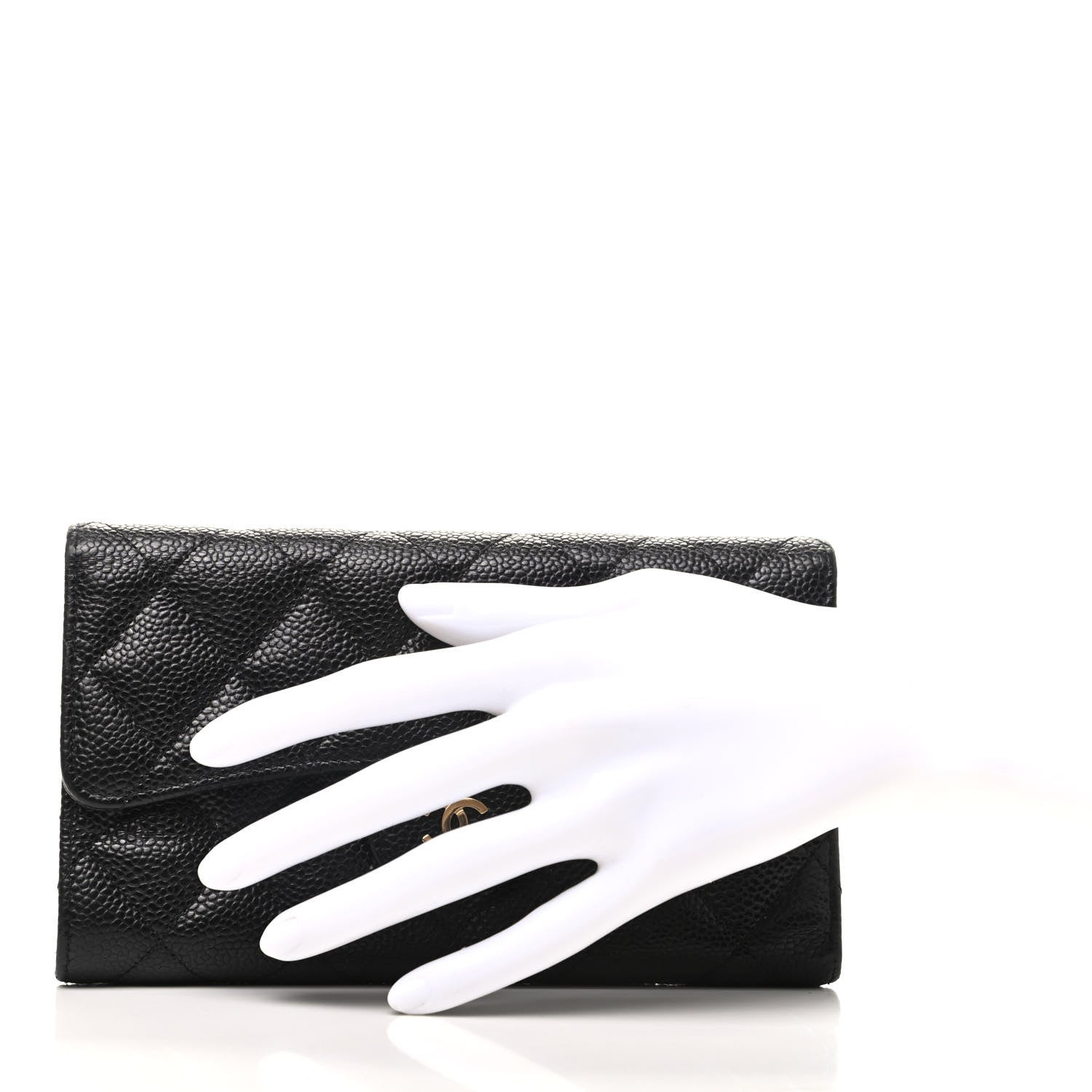 Chanel Caviar Quilted Long Flap Wallet Black 2 of 9