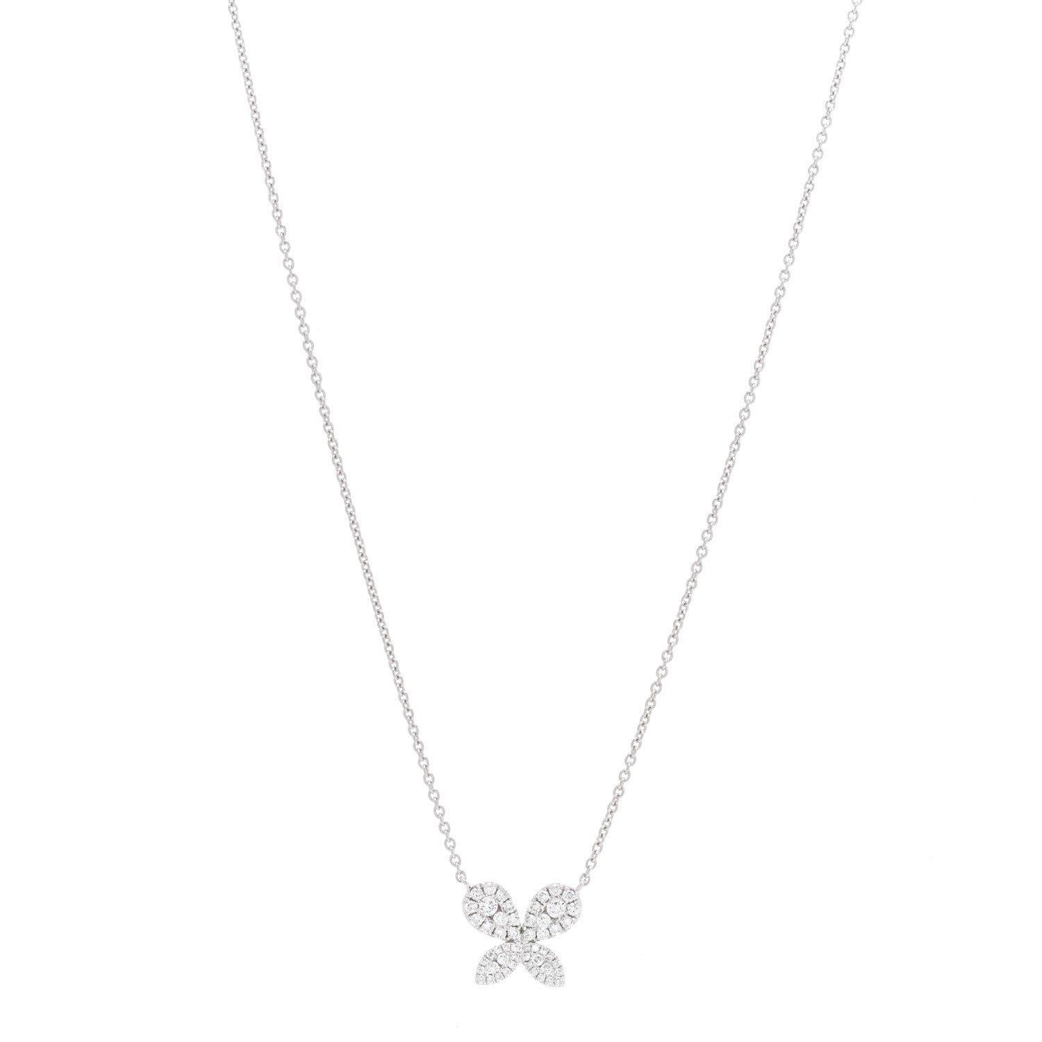 Roberto Coin 18K White Gold Diamond Butterfly Pendant Necklace 1 of 4