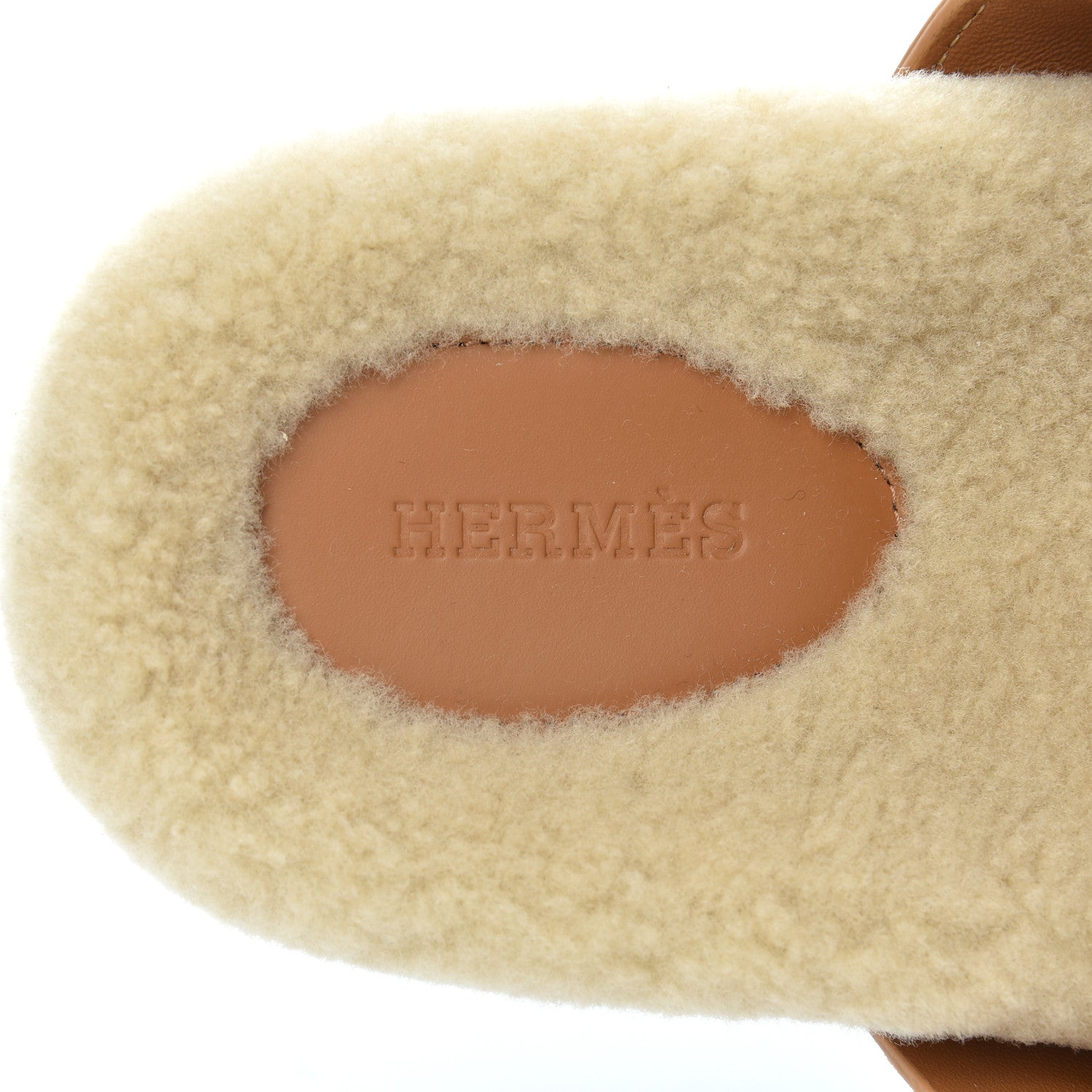 Hermes Suede Goatskin Woolskin Womens Chypre Sandals 38 Golden Beige 7 of 8