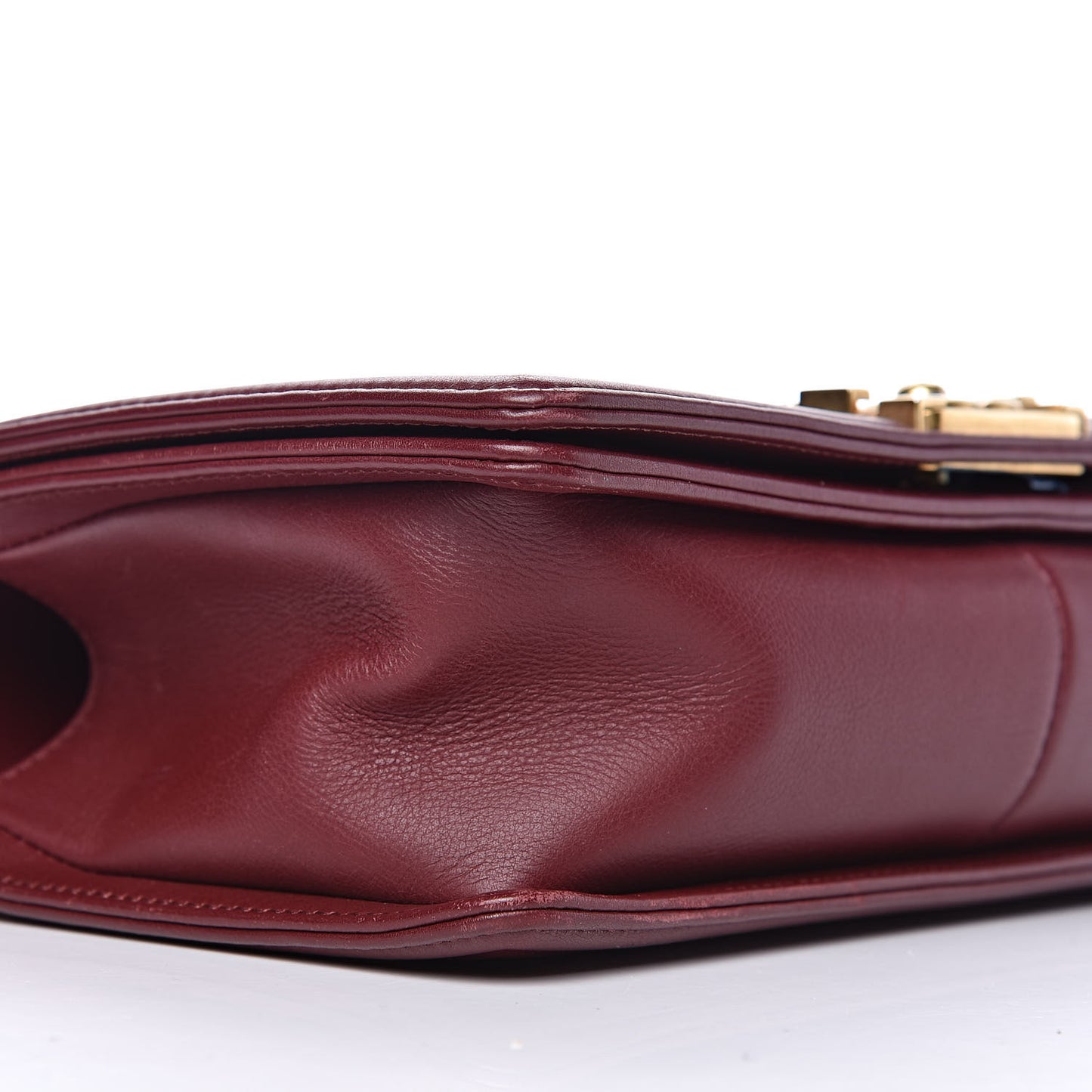 Calfskin Quilted Medium Boy Flap Burgundy