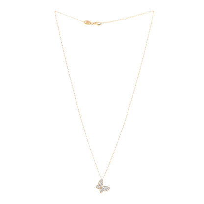 Roberto Coin 18K Yellow Gold Diamond Tiny Treasures Butterfly Pendant Necklace 3 of 7