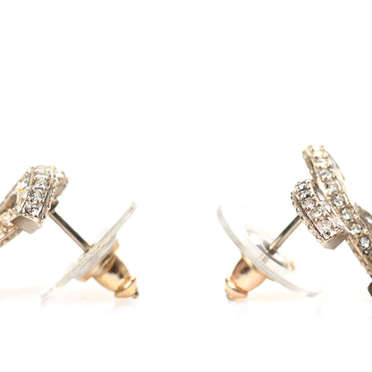 Chanel Crystal Pearl CC Earrings Gold 3 of 5