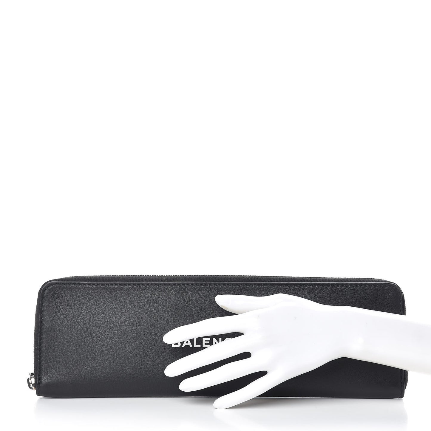 Calfskin Logo Long Clutch Black