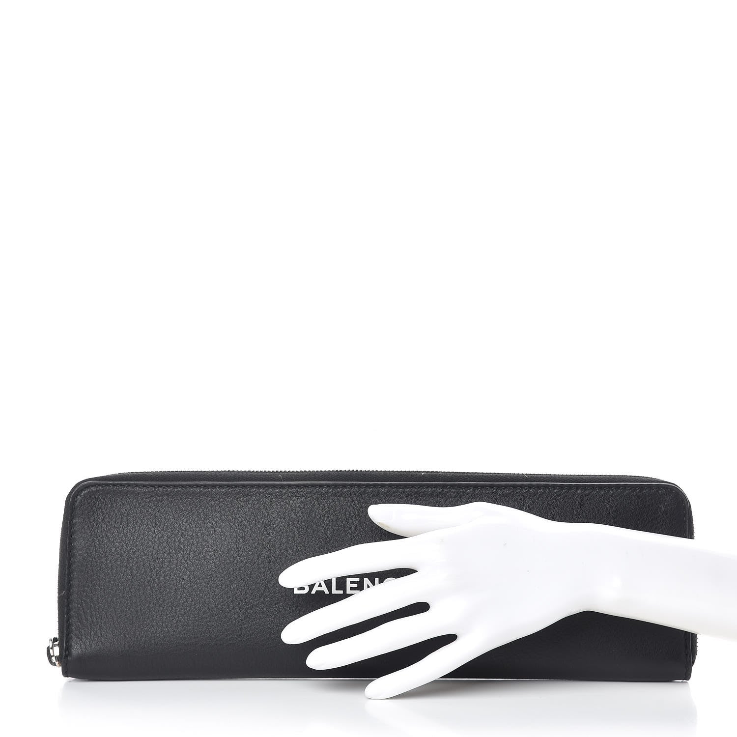 Balenciaga Calfskin Logo Long Clutch Black 2 of 7