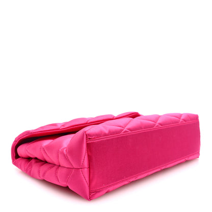 Saint Laurent Satin Quilted Sade Puffer Envelope Clutch Bubblegum 4 of 9