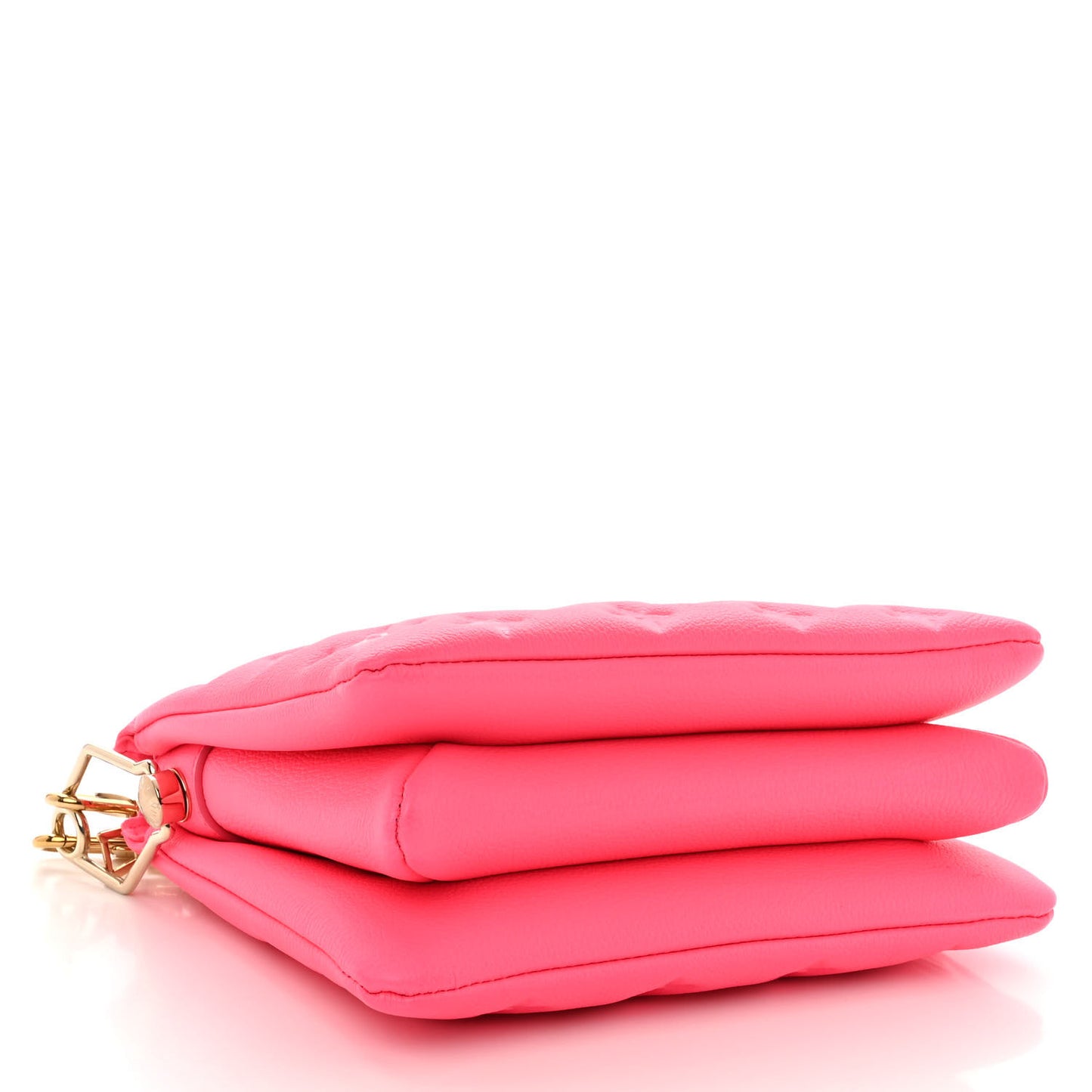 Calfskin Embossed Monogram Coussin BB Rose Fluo