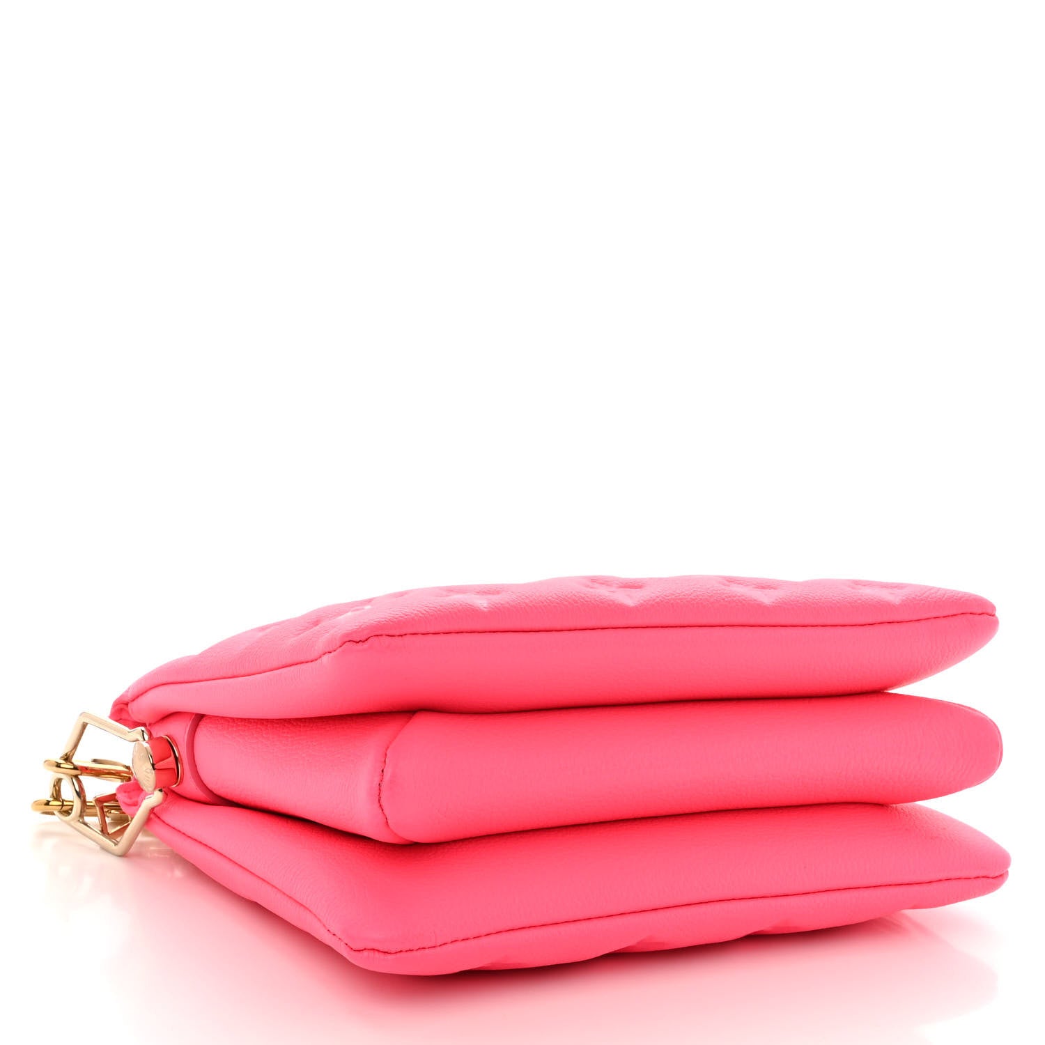 Louis Vuitton Calfskin Embossed Monogram Coussin BB Rose Fluo 4 of 11