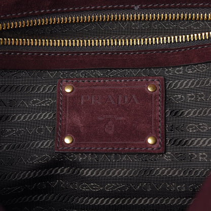 Prada Scamosciato Suede Foldover Pushlock Chain Satchel Prugna 10 of 18