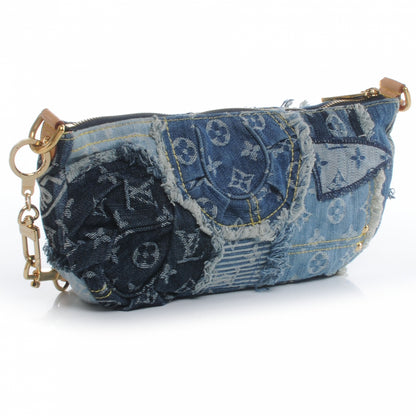 Louis Vuitton Denim Patchwork Pouchy Blue 3 of 7