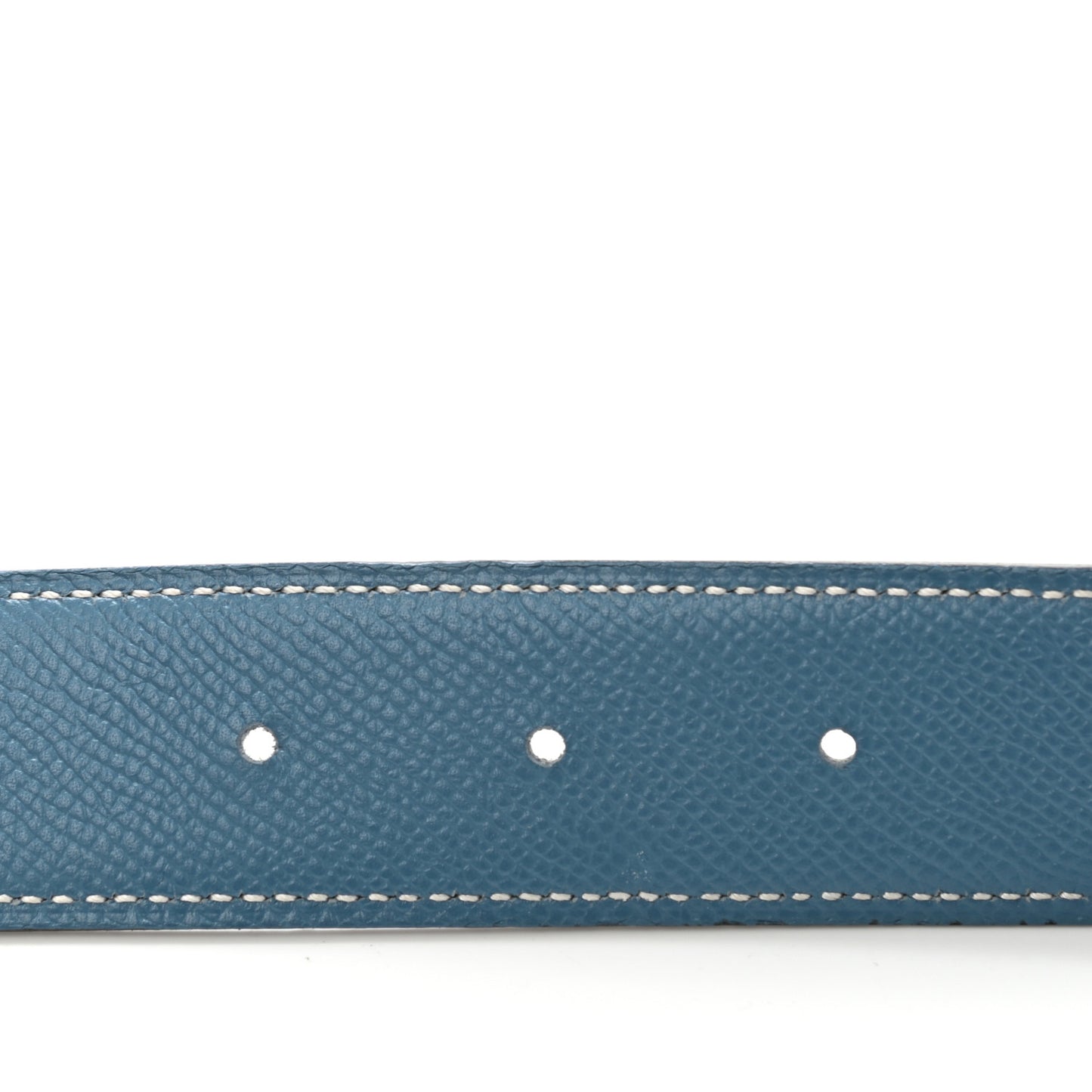 Box Courchevel 32mm Belt Strap 78 Black Blue Jean
