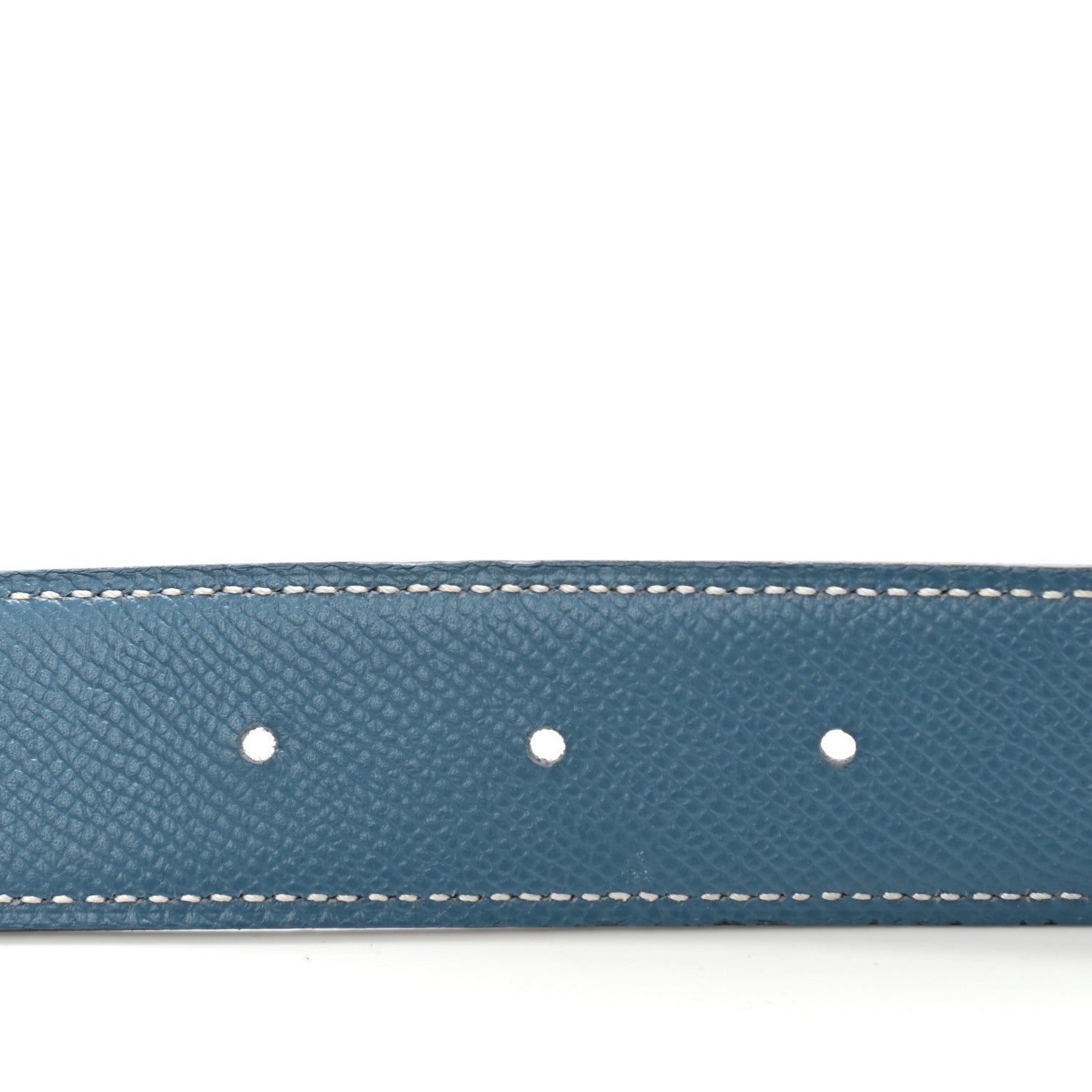Hermes Box Courchevel 32mm Belt Strap 78 Black Blue Jean 5 of 10