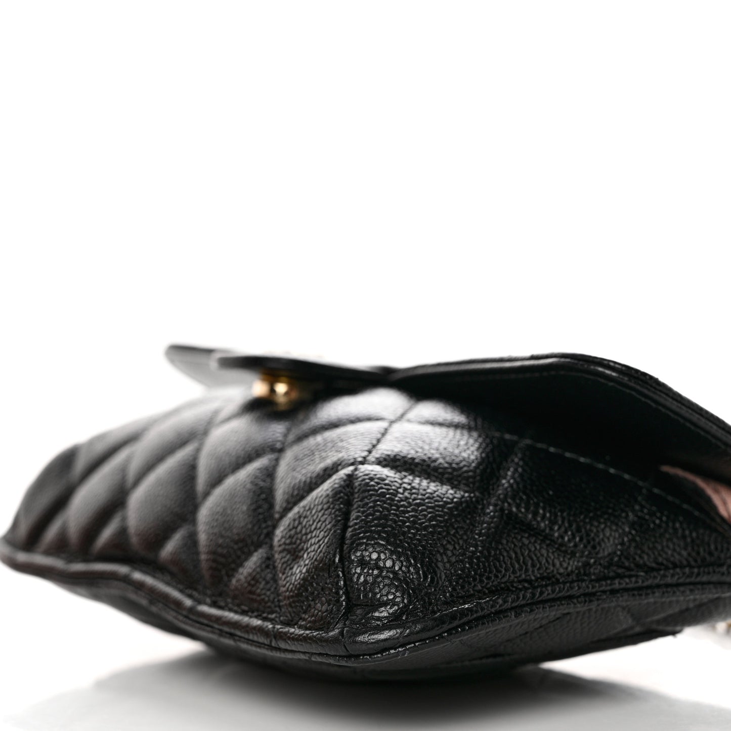 Jersey Fabric Quilted Foldable Tote With Chain Black Multicolor