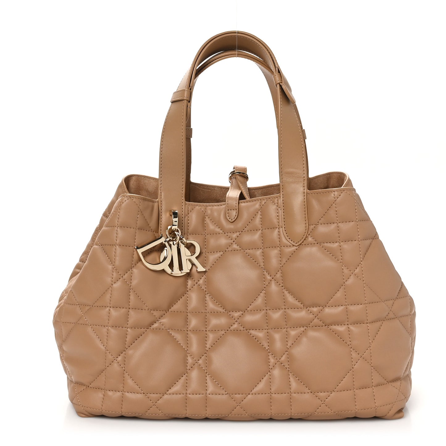 Calfskin Macrocannage Medium Toujour Powder Tan