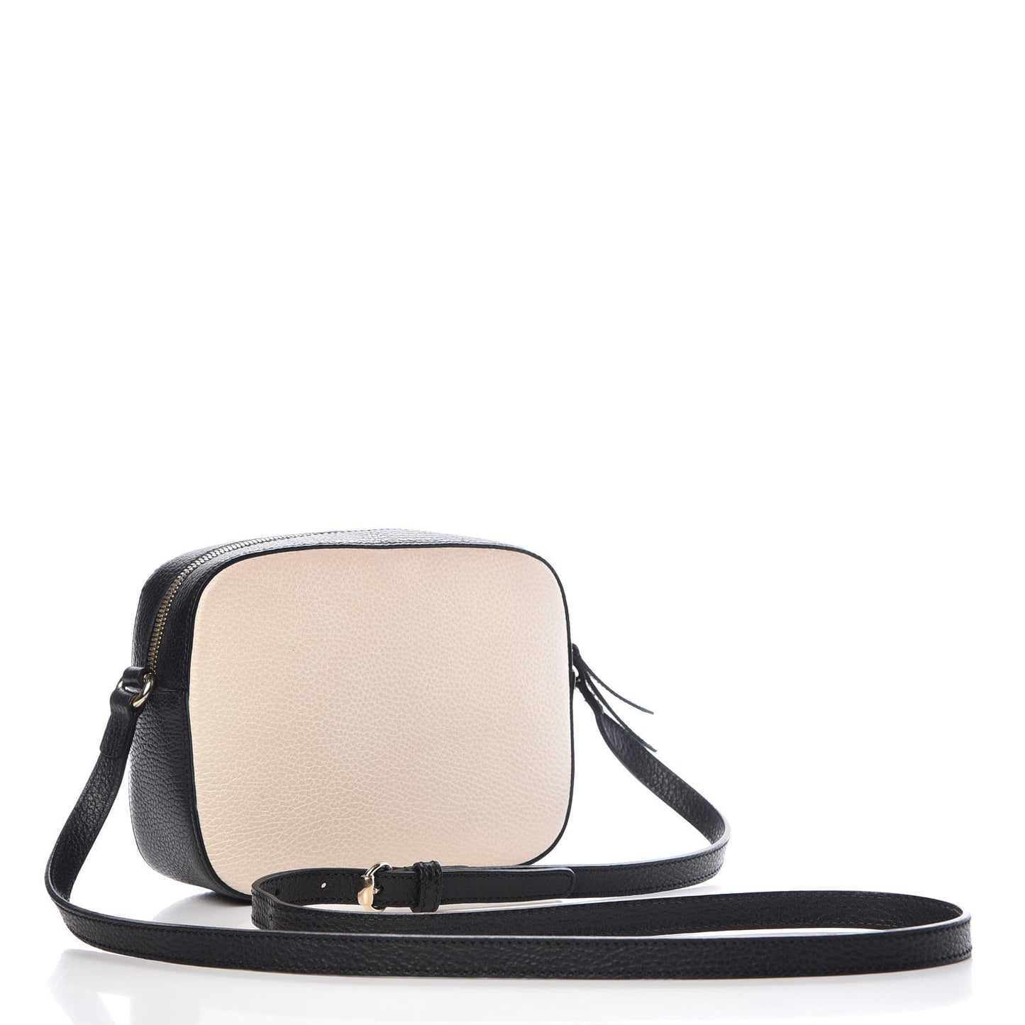 Dollar Calfskin Bi-Color Small Soho Disco Bag Mystic White Black