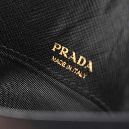 Prada Saffiano Triangle Zip Card Holder Black 7 of 10