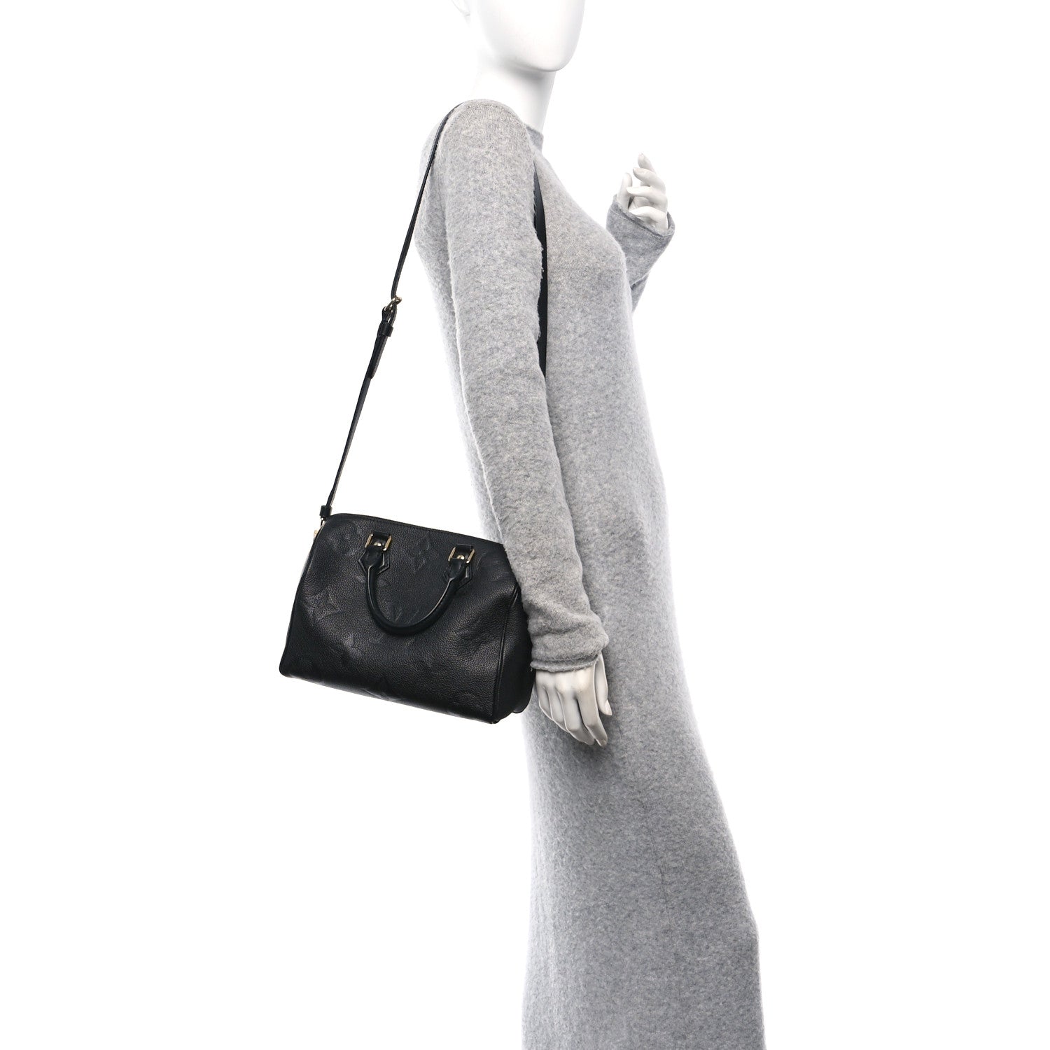 Louis Vuitton Empreinte Monogram Giant Speedy Bandouliere 25 Black 2 of 12