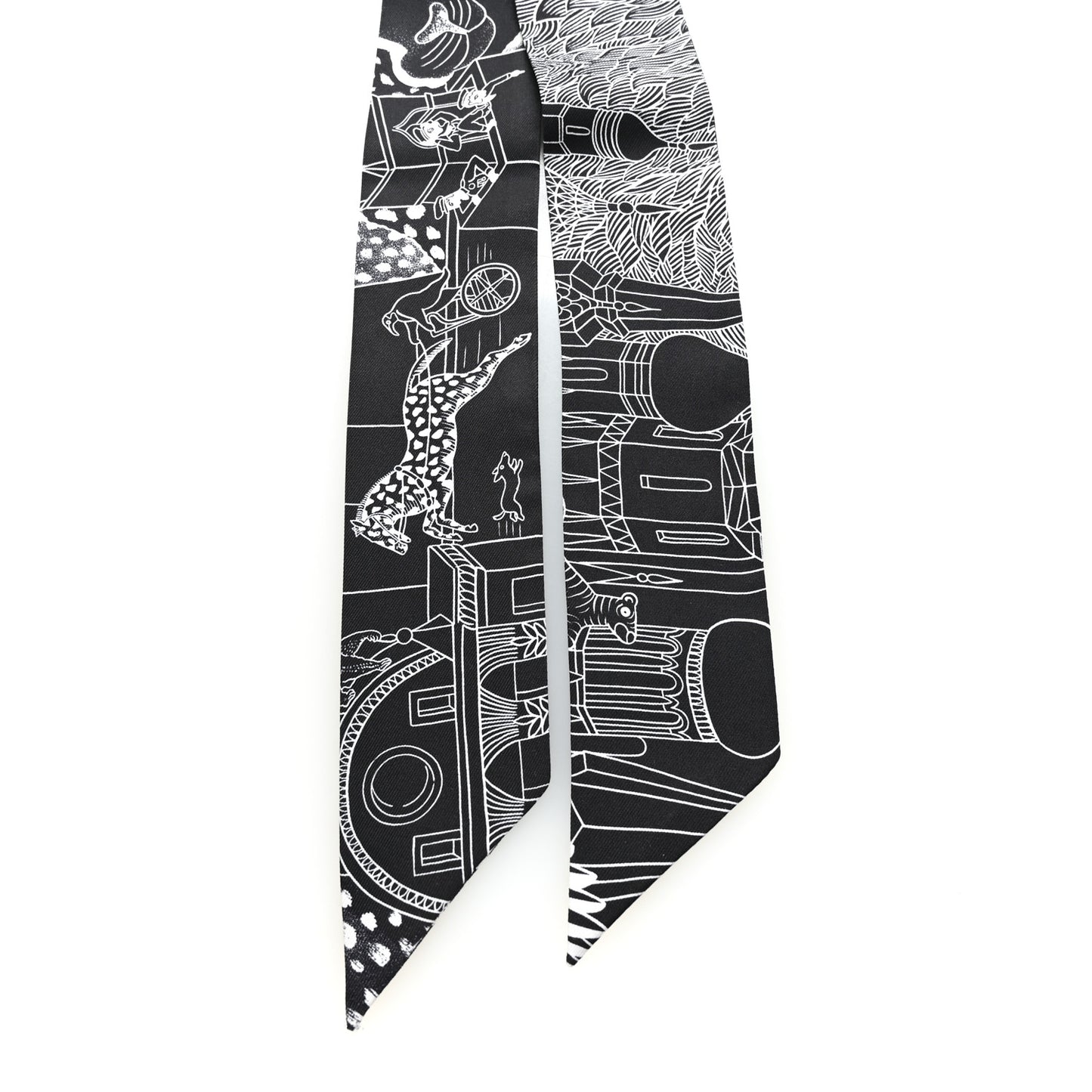 Silk Animapolis Twilly Black White