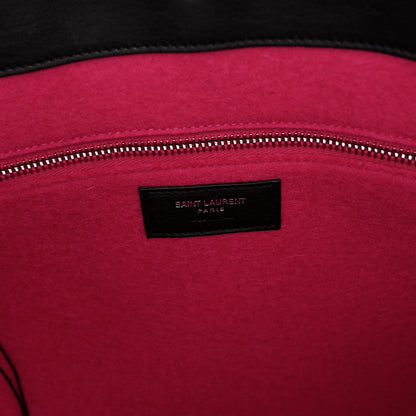 Saint Laurent Wool Rive Gauche Tote Fuchsia 6 of 9