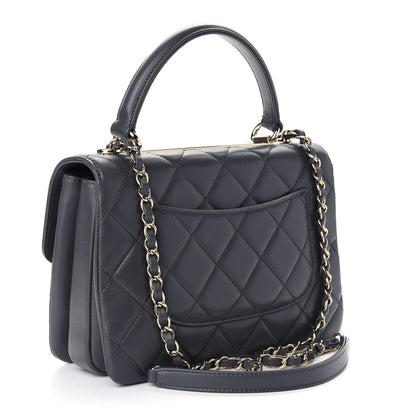 Chanel Lambskin Quilted Small Trendy CC Dual Handle Flap Bag Dark Grey 2 of 8
