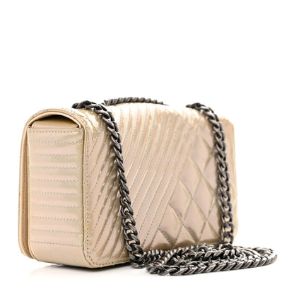 Chanel Patent Quilted Small Coco Boy Flap Light Gold 3 of 11