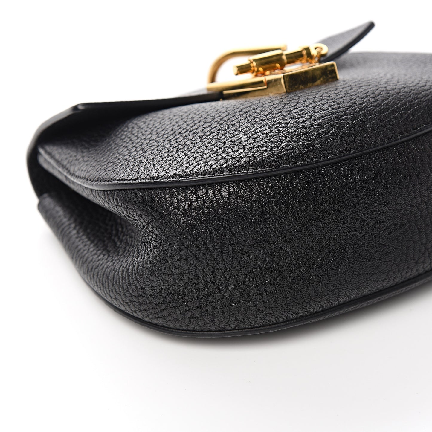 Grained Lambskin Mini Drew Shoulder Bag Black