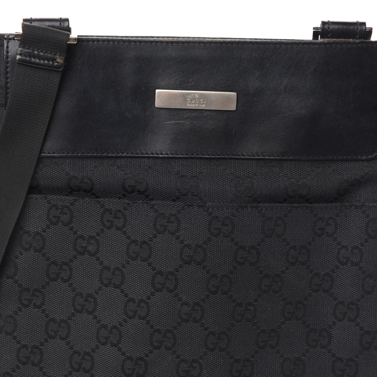 Gucci GG Monogram Messenger Crossbody Bag Black 8 of 11