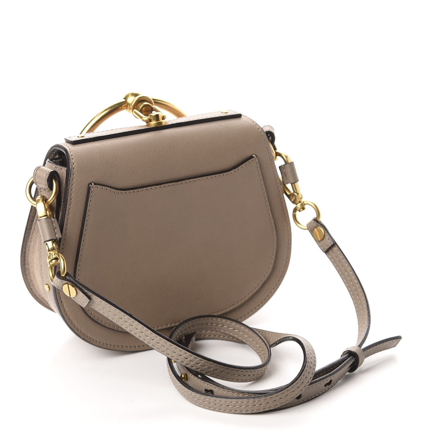 Chloe Calfskin Suede Small Nile Bracelet Bag Motty Grey 3 of 10