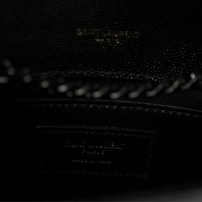 Saint Laurent Grain De Poudre Small Monogram Monochrome Kate Satchel Black 6 of 12