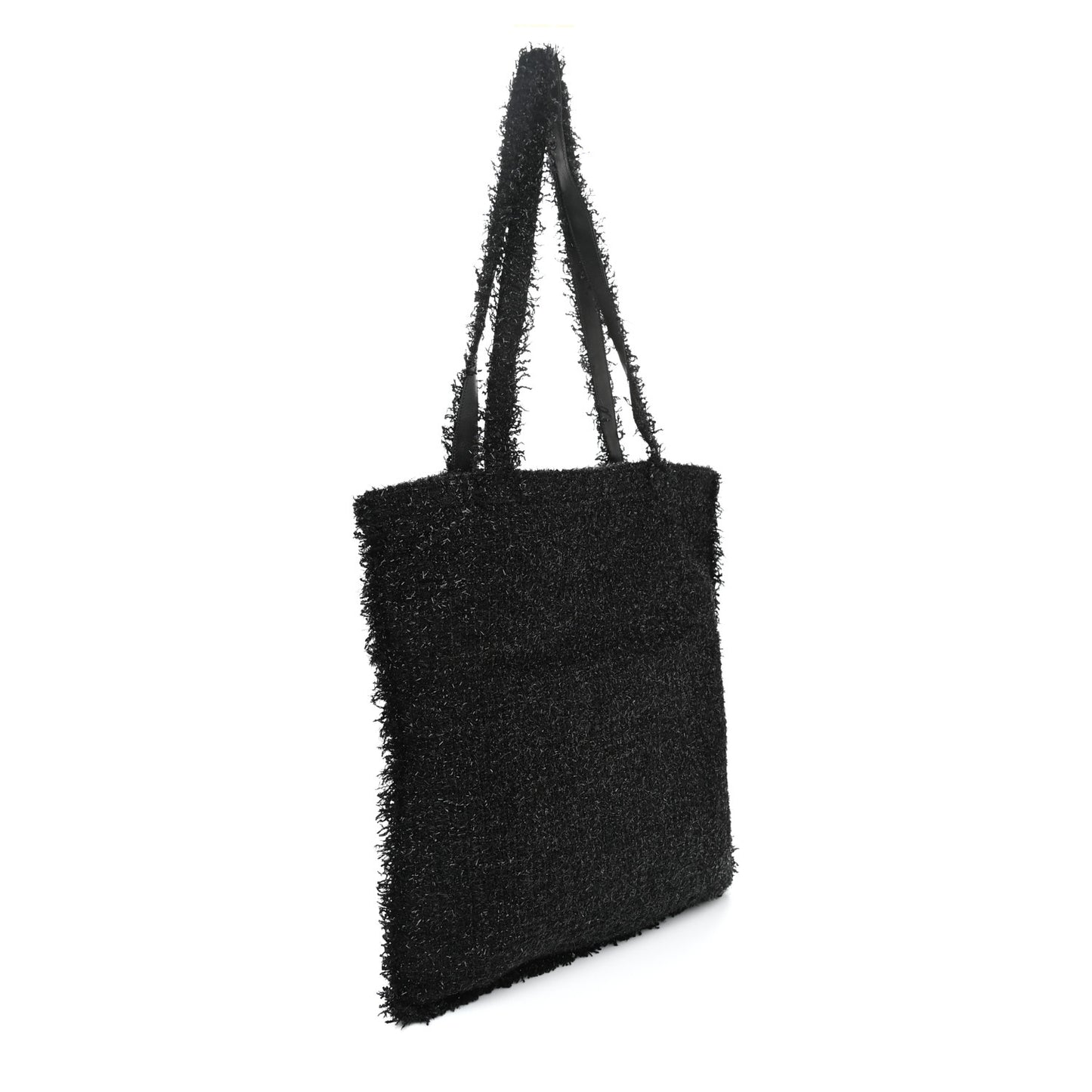 Tweed Resin Strass Large Robot Shopping Bag Black