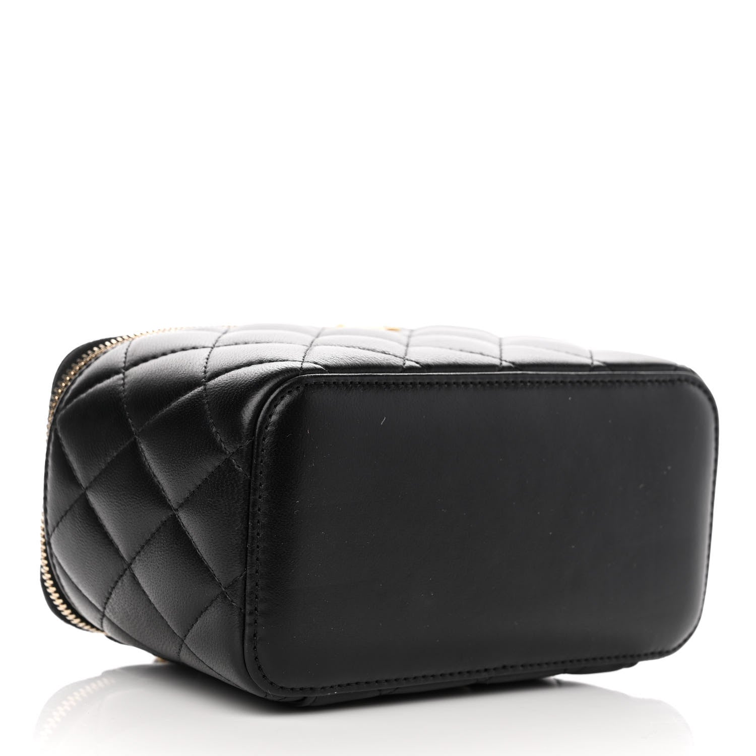 Chanel Lambskin Quilted Small Pearl Crush Vanity Case With Chain Black 4 of 11