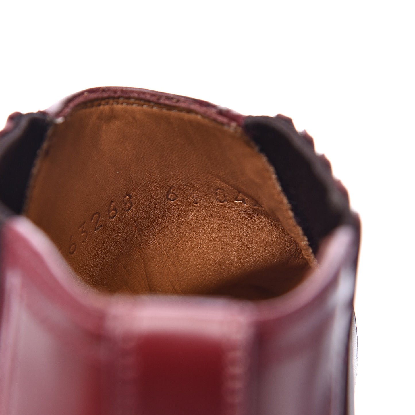 New Waxed Calfskin Mens G Medallion Toe Ankle Boots 6.5 Red Bordeaux