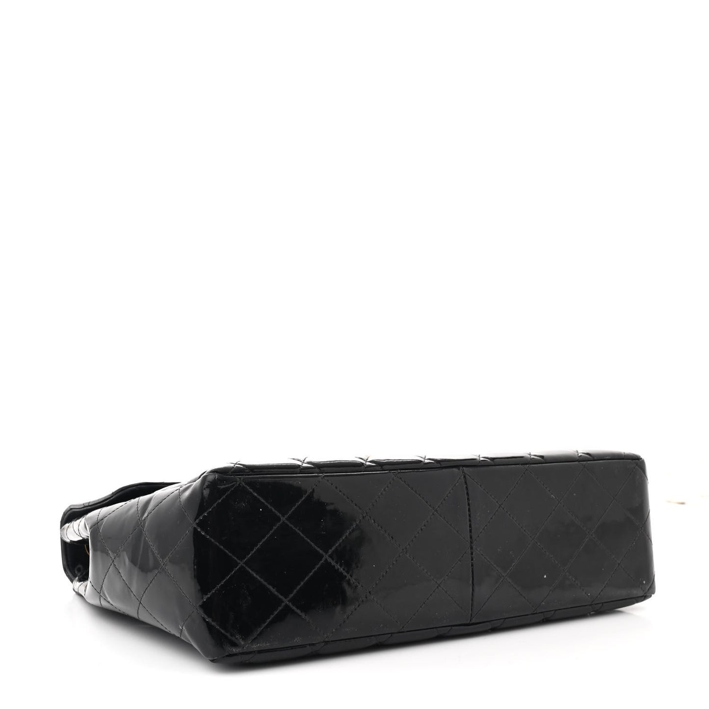 Patent Quilted XL Jumbo Single Flap Black